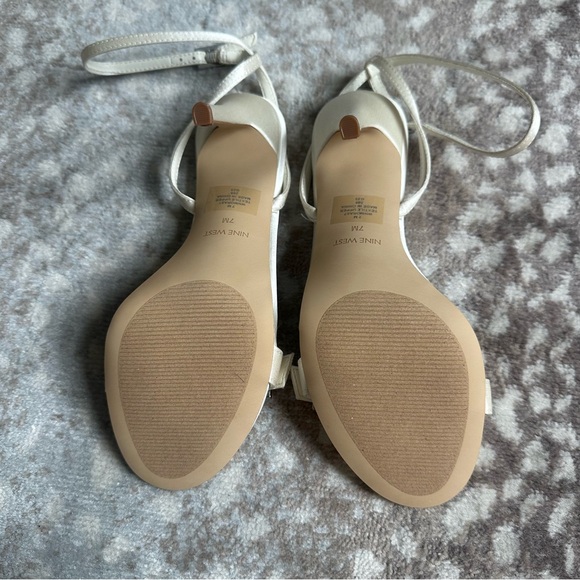 NIB- Nine West Moras Bridal Embellished Strappy Stiletto Sandals - Picture 4 of 6